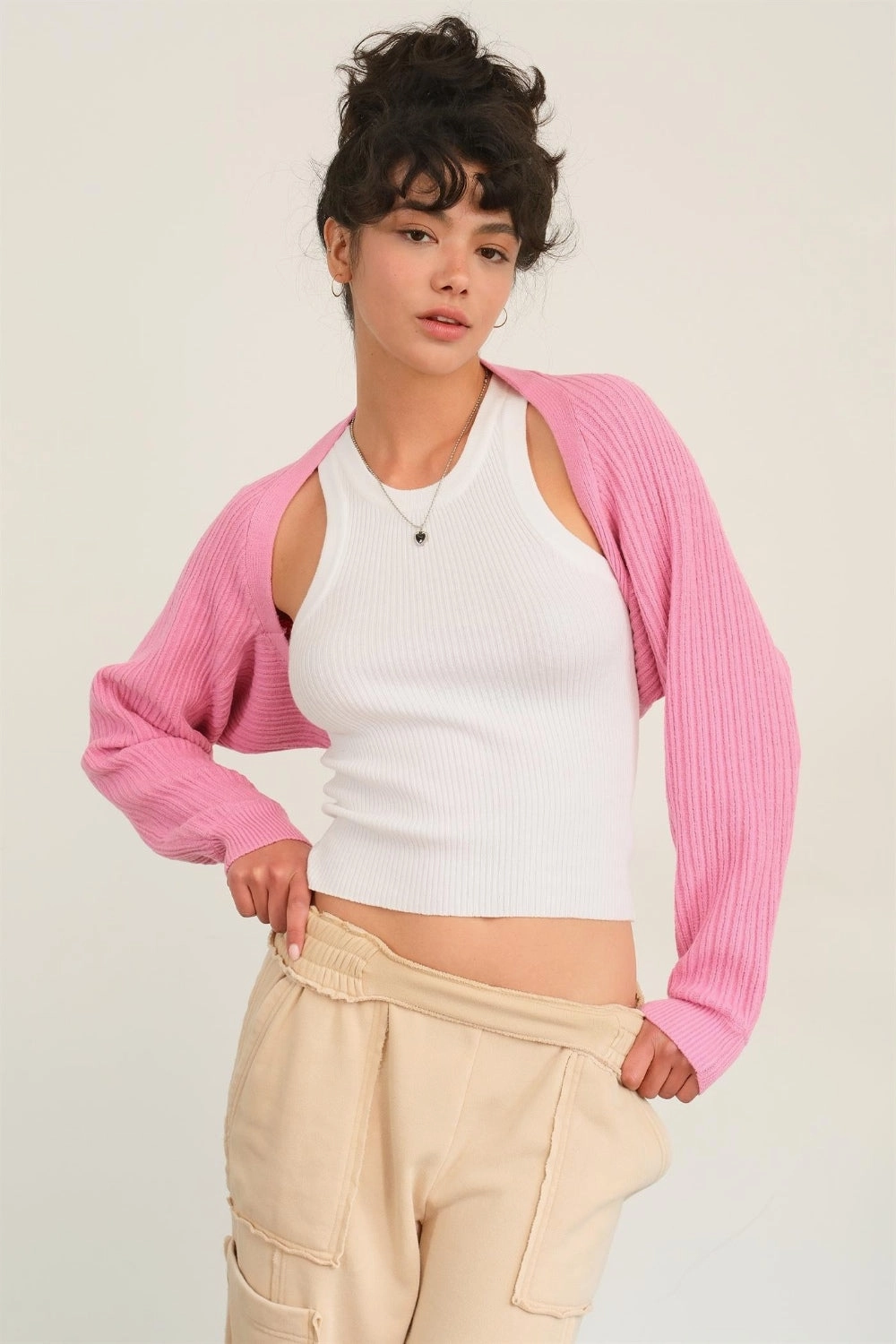 Limited Edition Offer Trending Offer Today Hyfve Ribbed Knit Bolero Cardigan