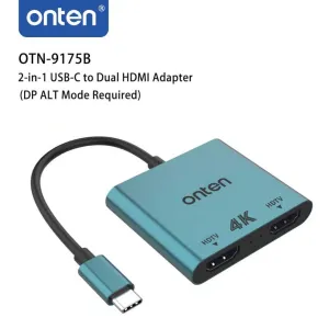 Hot Price Drop Dont Wait Save Today Onten Otn-9175B Usb C To Dual Hdmi Adapter