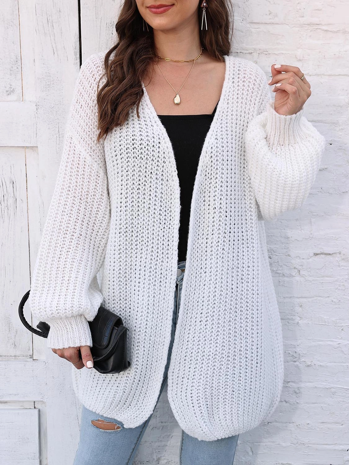 Open Front Dropped Shoulder Longline Cardigan Special Deal Frenzy