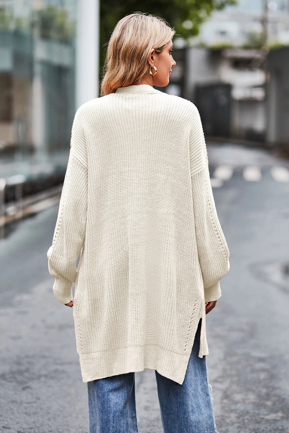 Trending Hot Deal Mega Discount Event Open Front Dropped Shoulder Longline Cardigan