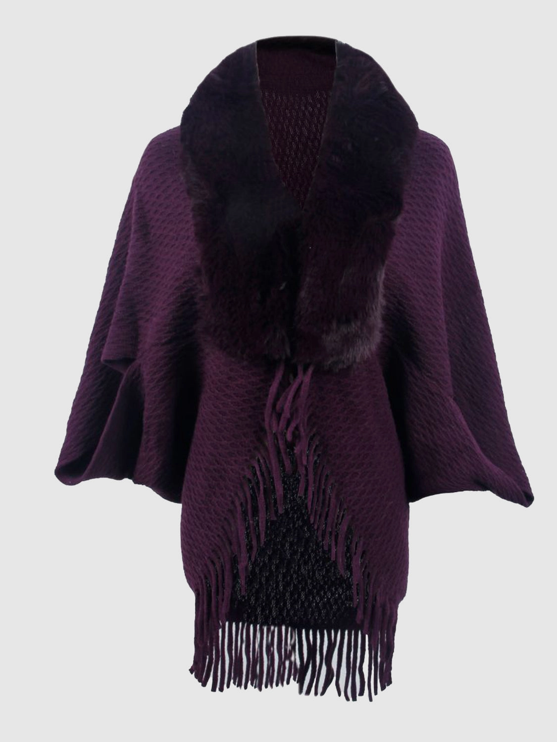 Open Front Fringe Hem Poncho Todays Steal