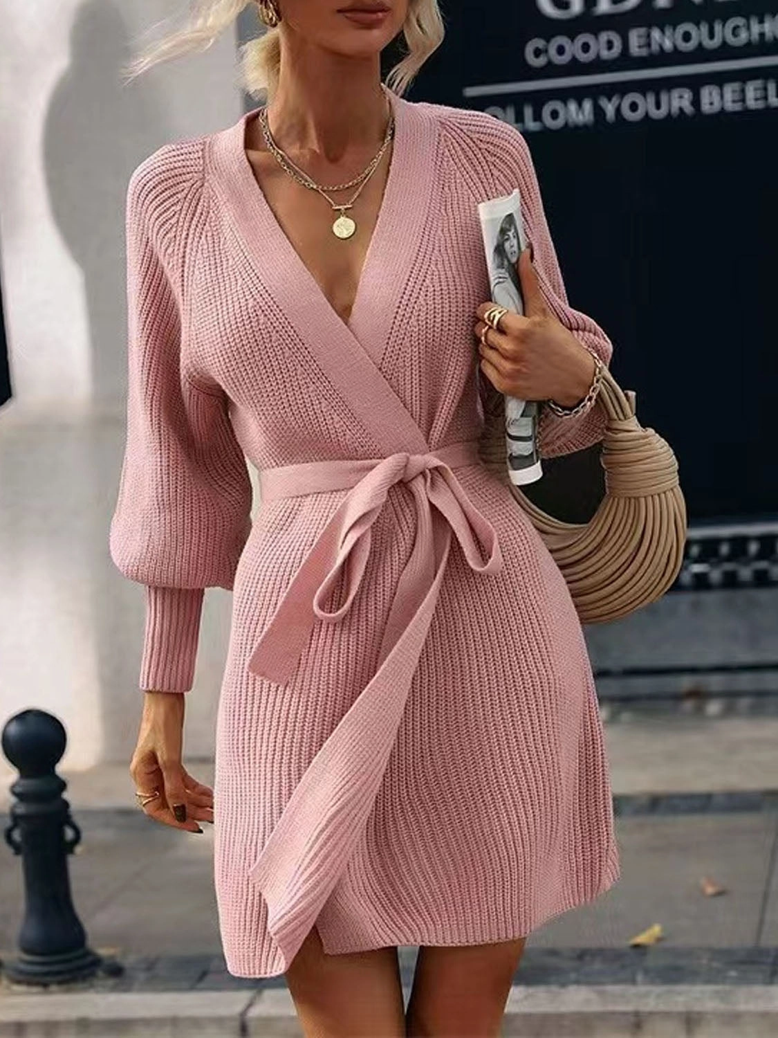 Open Front Lantern Sleeve Tied Cardigan Special Steal Event