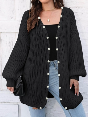 Flash Deal Alert Clearance Blowout Open Front Long Sleeve Cardigan