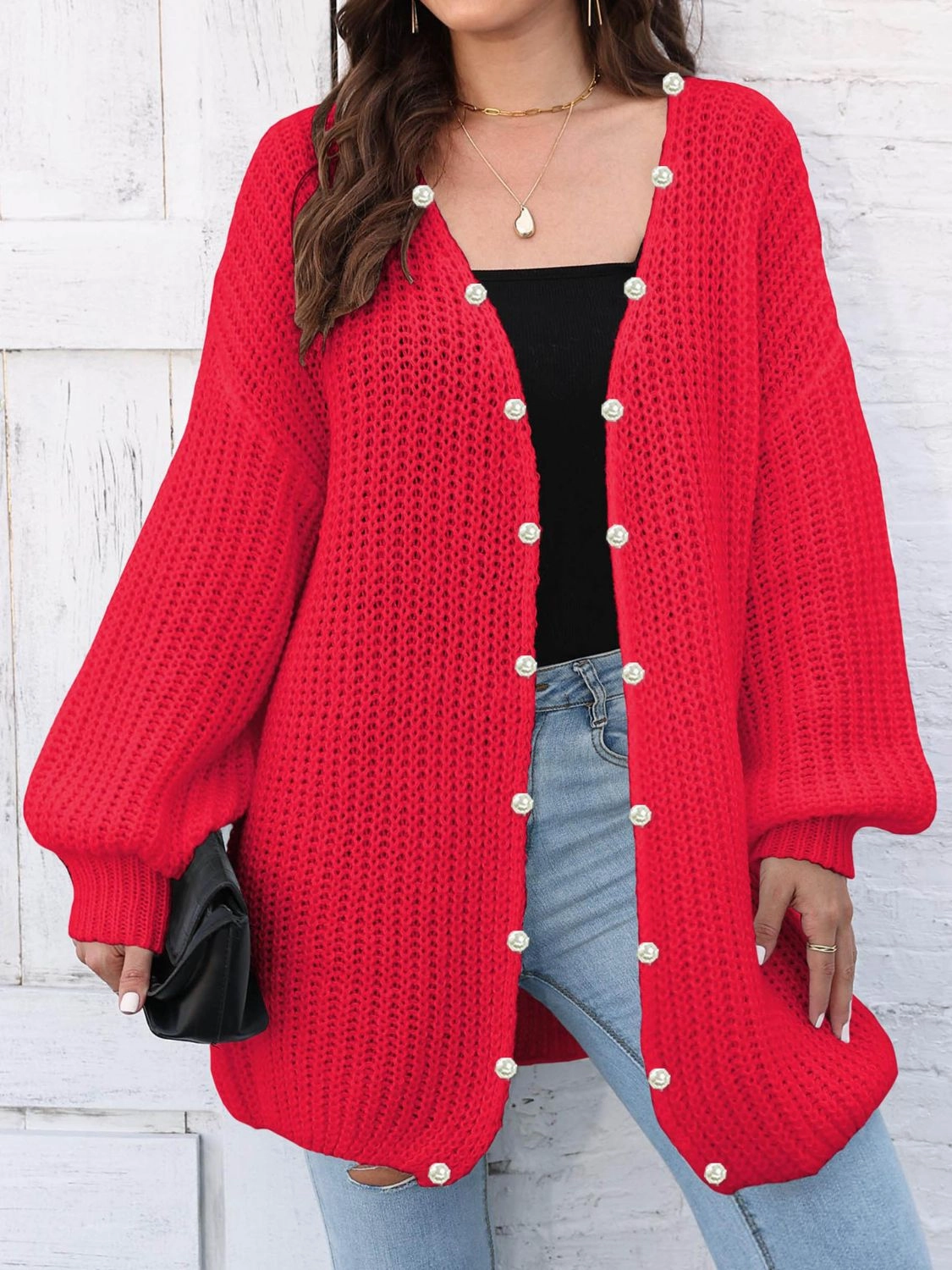 Open Front Long Sleeve Cardigan Best Price Online