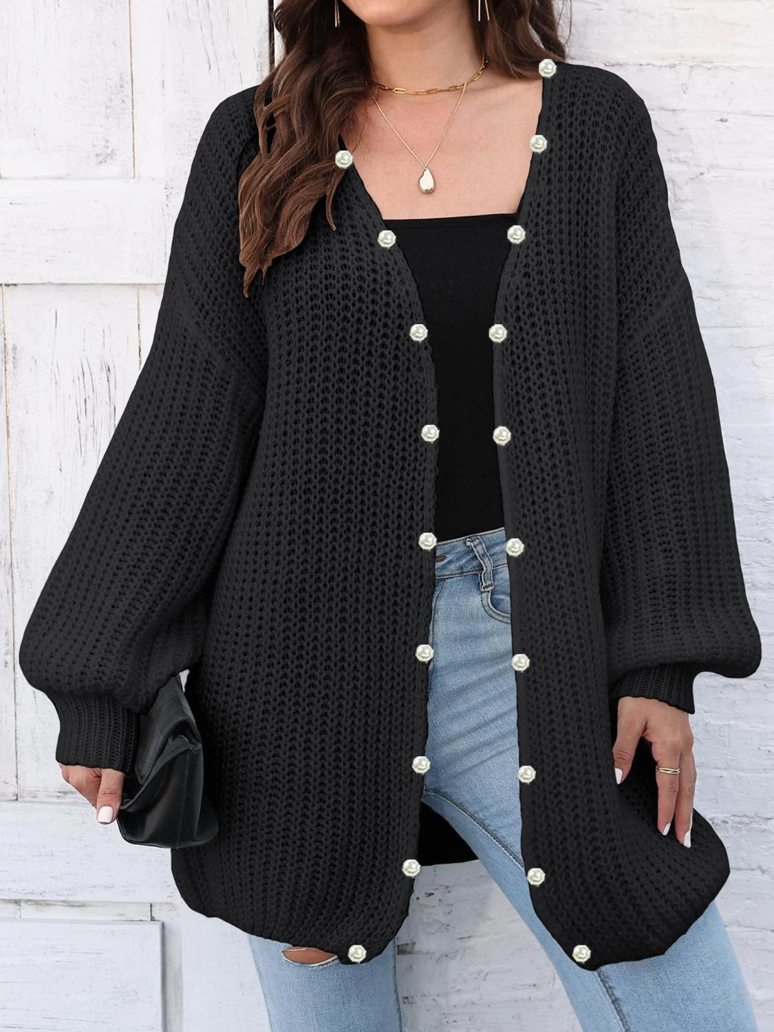 Flash Deal Alert Clearance Blowout Open Front Long Sleeve Cardigan