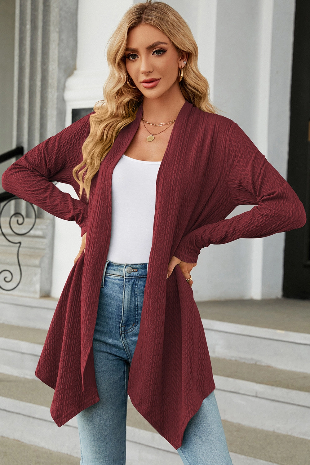 Hot Offer Event Open Front Long Sleeve Cardigan