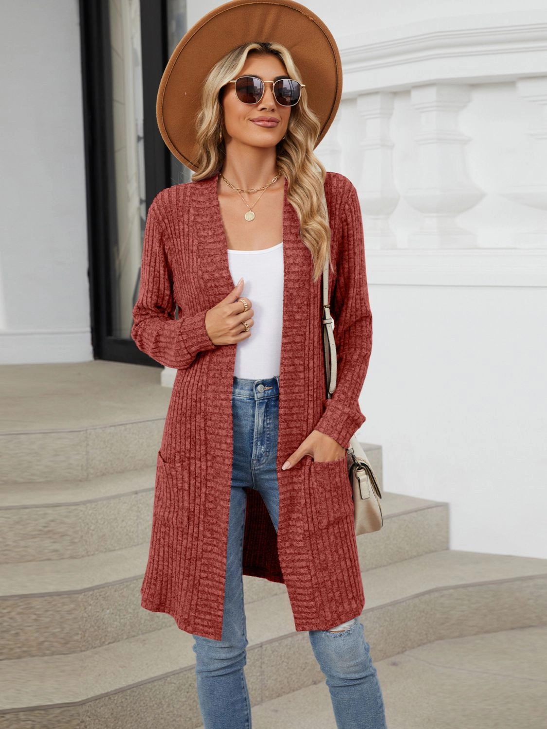 Open Front Long Sleeve Cardigan MustShop Sale