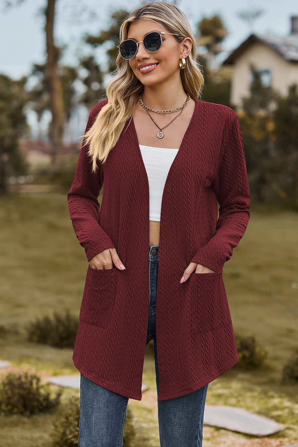 Open Front Long Sleeve Cardigan Weekend Flash Offer