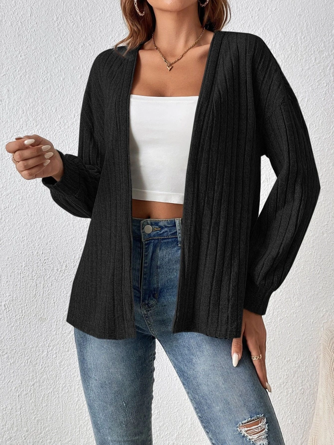 Open Front Long Sleeve Cardigan Daily Special Offer