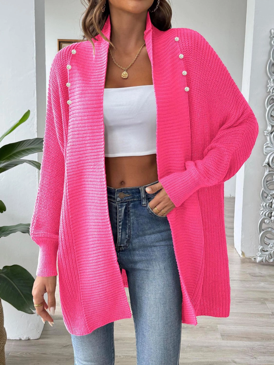 Perfect Gift Offer Open Front Long Sleeve Cardigan