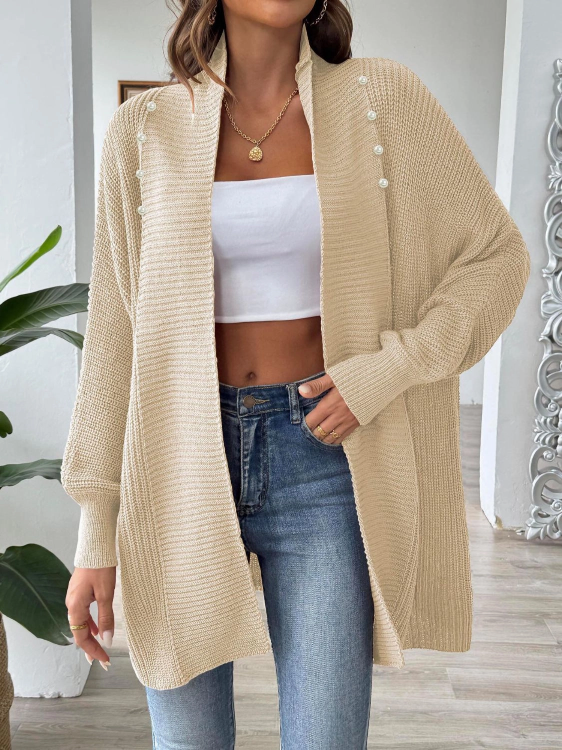 Hot Sale Today Hot Offer Frenzy Open Front Long Sleeve Cardigan