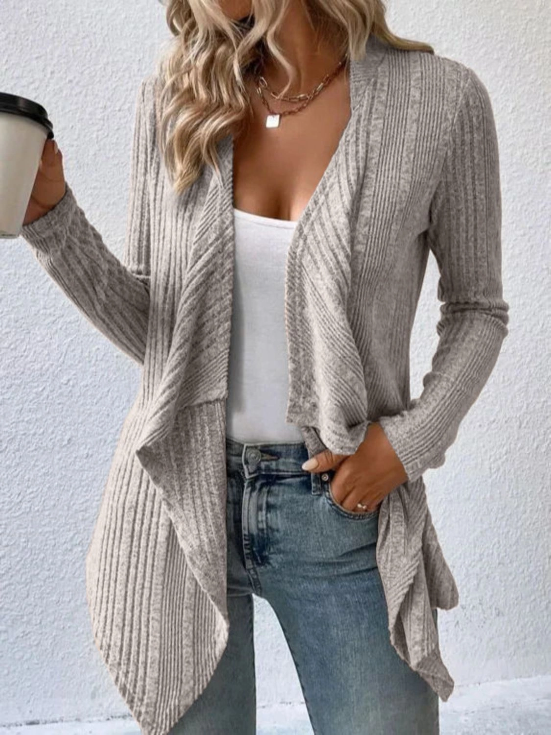 Special Deals Online Open Front Long Sleeve Cardigan