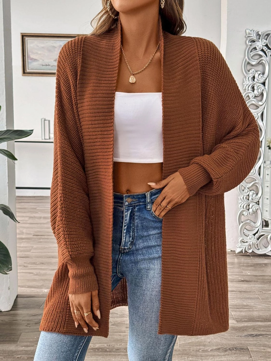 Open Front Long Sleeve Cardigan Dont Miss Hot Deals