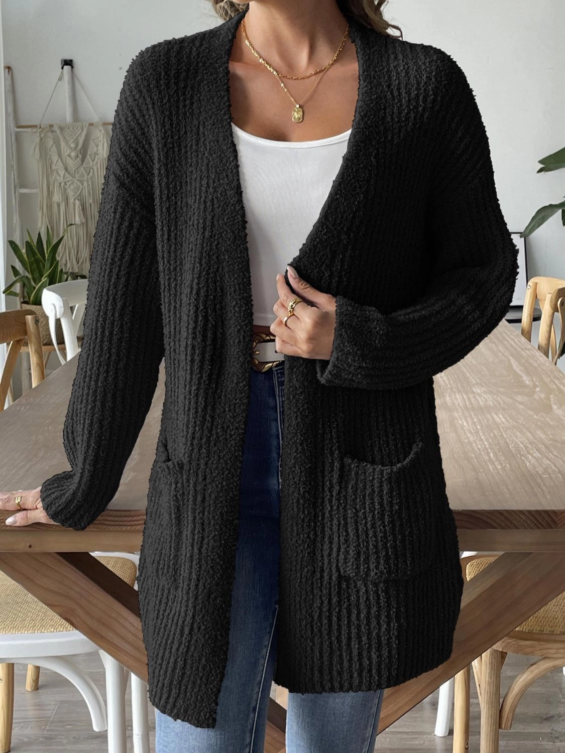 Daily Special Offer Open Front Long Sleeve Cardigan