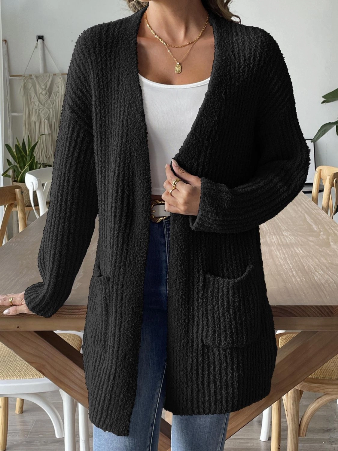 Open Front Long Sleeve Cardigan Weekend Sale Special Hot Discount Deal