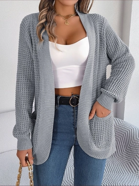 Open Front Long Sleeve Cardigan With Pockets Shop Smart Save Save Big Online