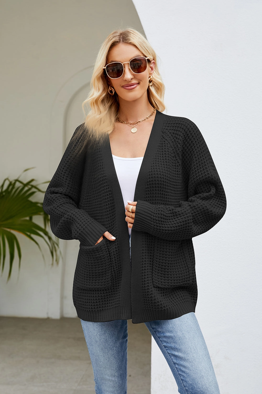 Open Front Long Sleeve Cardigan With Pockets Best Price Today Grab Your Deal Today