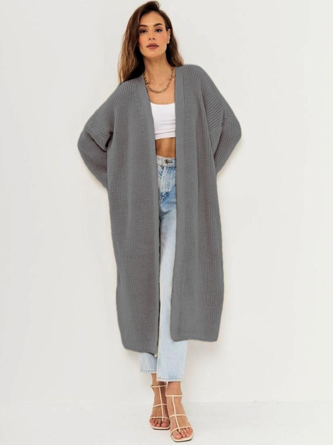 MustHave Items Open Front Long Sleeve Longline Cardigan