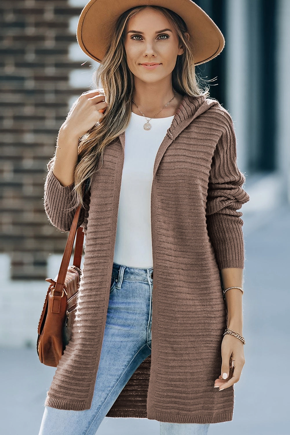 Open Front Longline Hooded Cardigan Big Price Drop