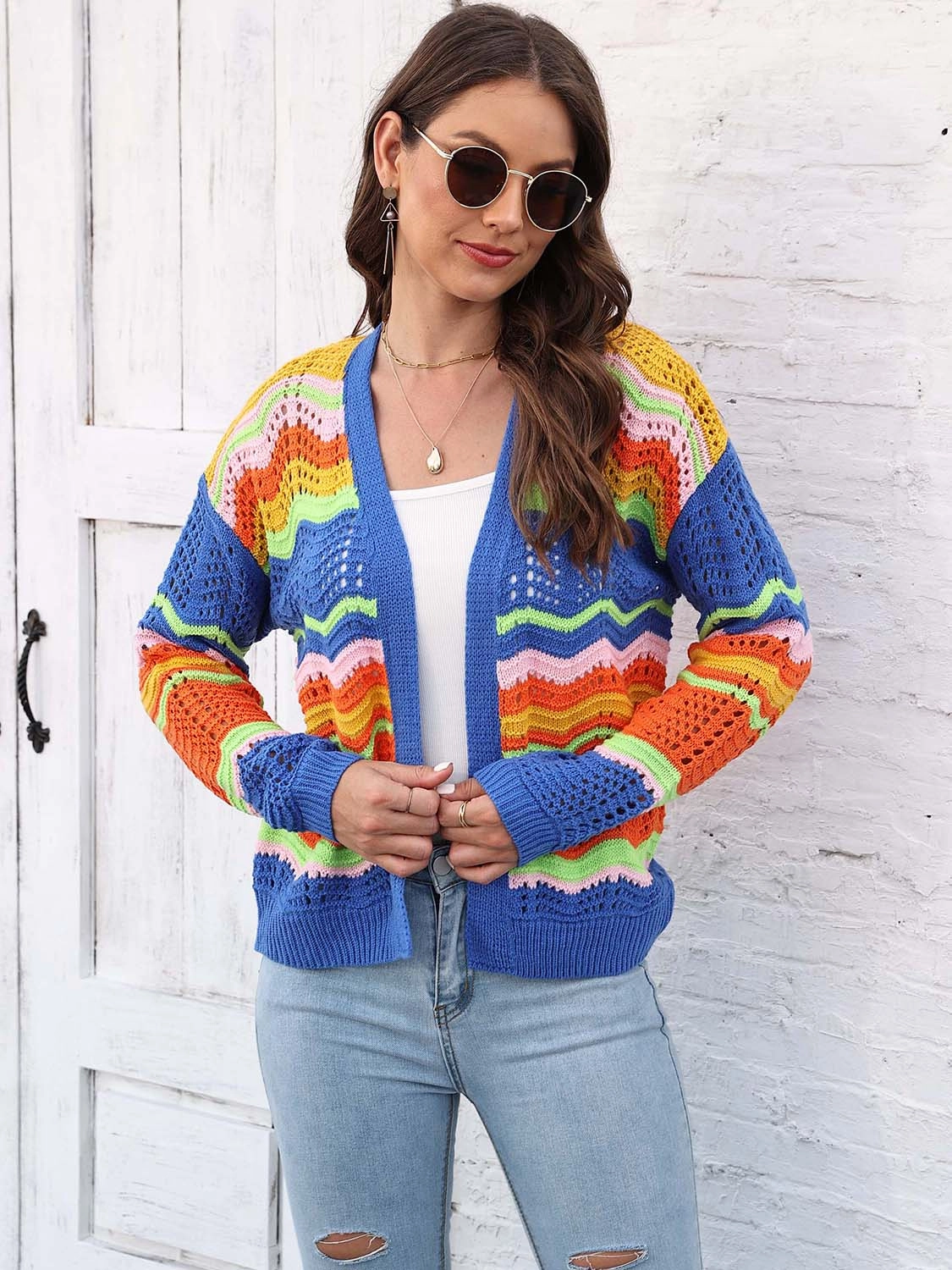 Open Front Openwork Cardigan Todays Hot Savings Limited Time Hot Deal