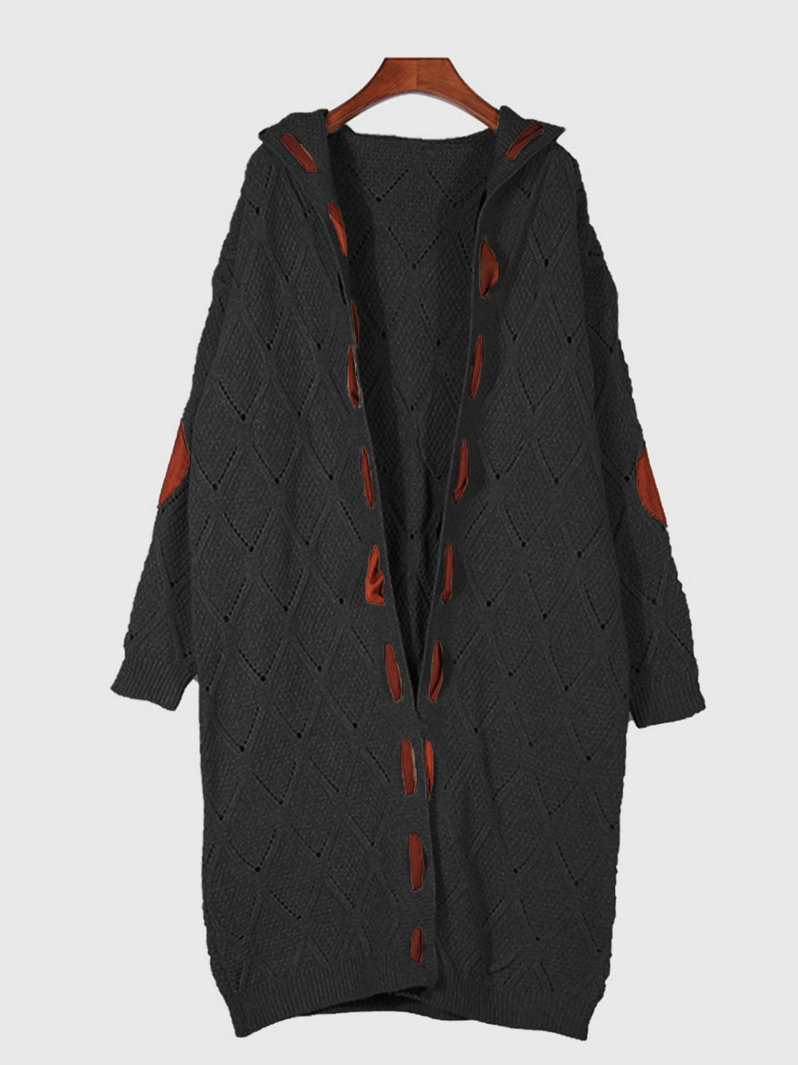 Openwork Long Sleeve Open Front Hooded Cardigan Today Only Offer Grab Save Today
