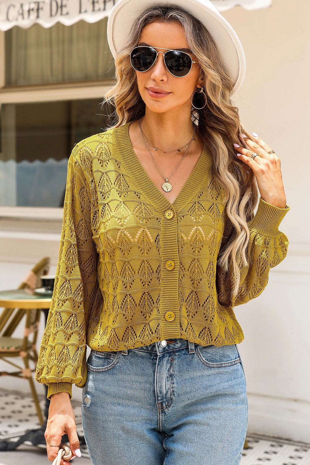 Hot Picks Today Flash Sale Alert Now Openwork V-Neck Cardigan