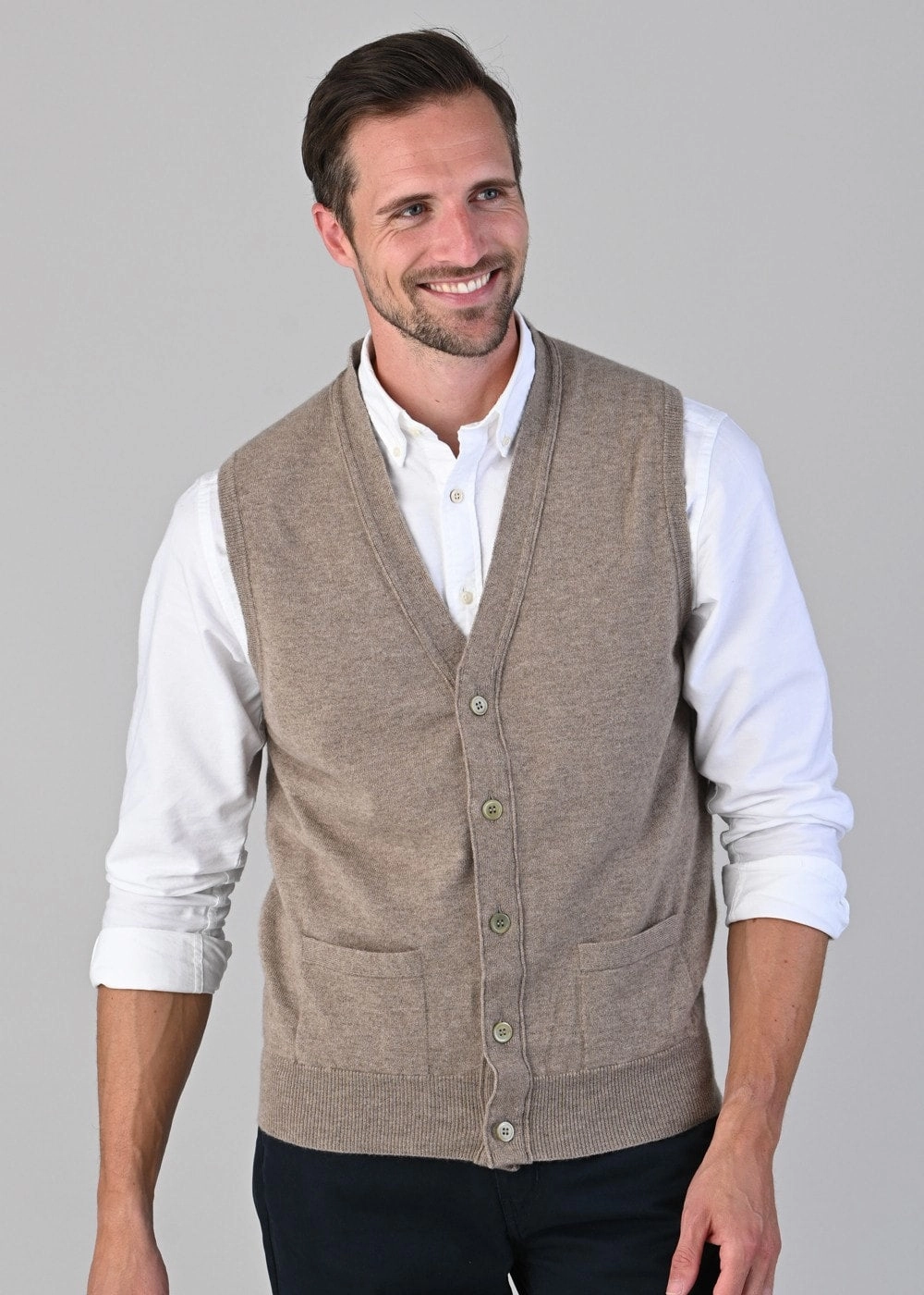 Oxton 1 Ply Cashmere Waistcoat Clearance Steal Today