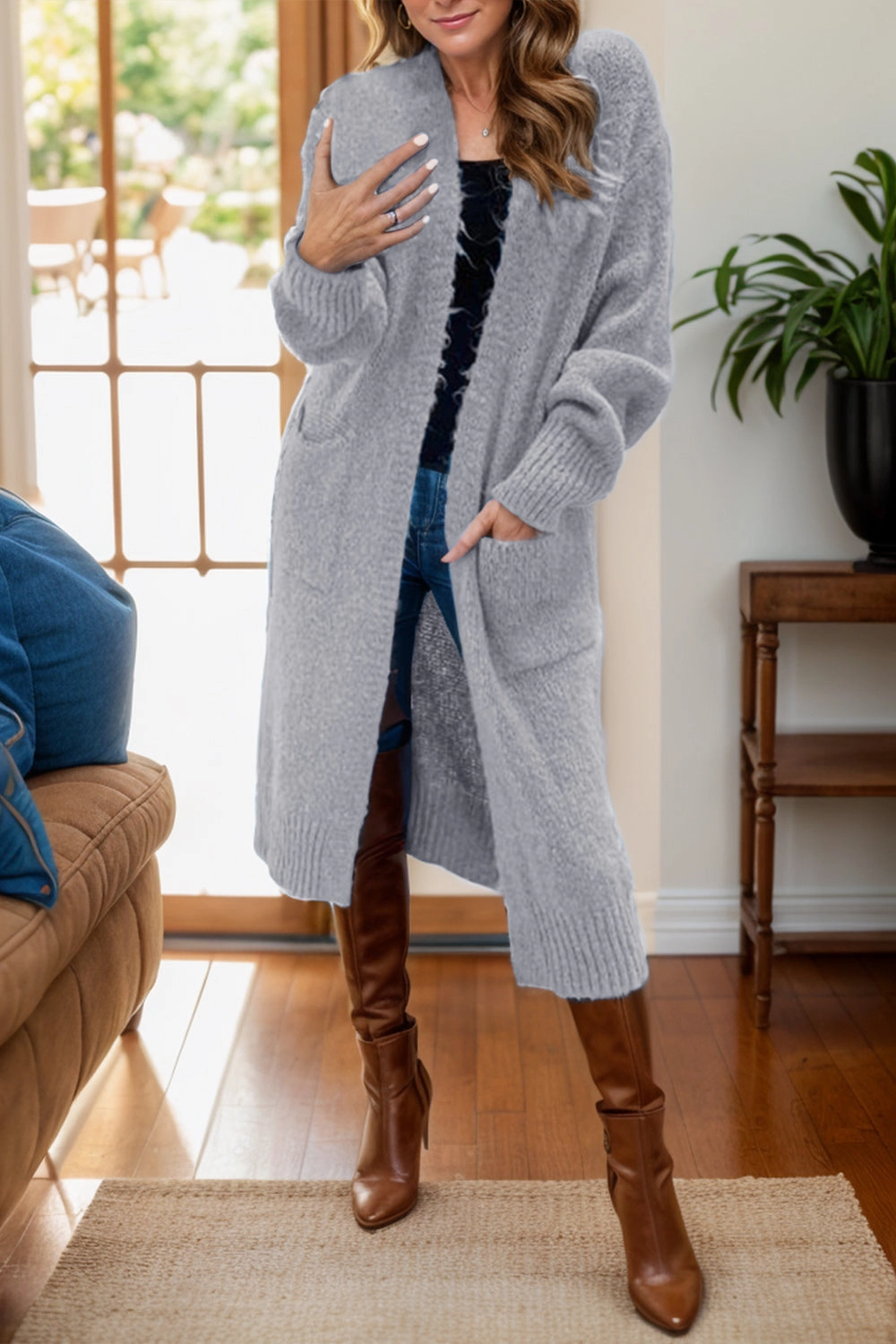Peace Sign Long Sleeve Cardigan Limited Time Discount