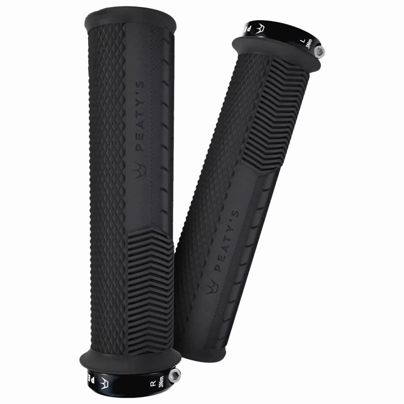Peaty's Monarch Knurl Thick Grips - Black
