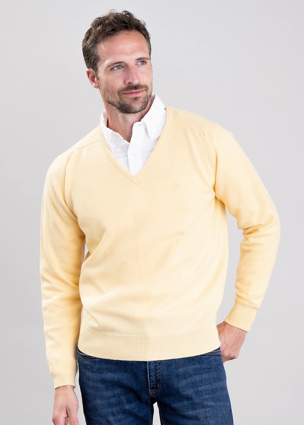 Leven 2 Ply Lambswool V-Neck Today Only Discount