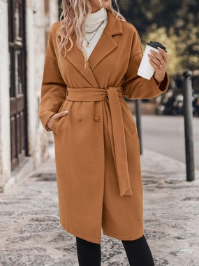 Todays Best Deal Perfee Dropped Shoulder Tie Waist Coat