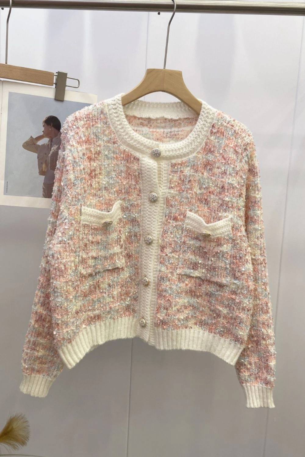 Gift Ideas Galore Heathered Button Up Long Sleeve Cardigan