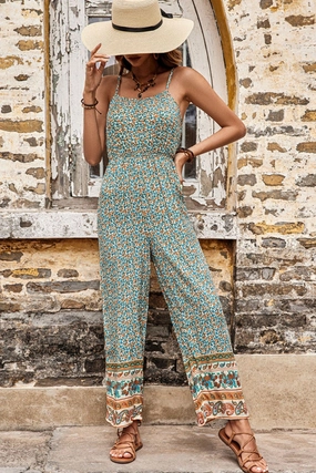 Perfee Bohemian Spaghetti Strap Low Back Jumpsuit Hot Pick of the Day