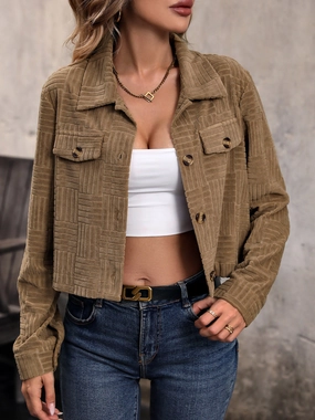 Dont Miss This Steal Today Only Special Perfee Collared Neck Button Front Jacket