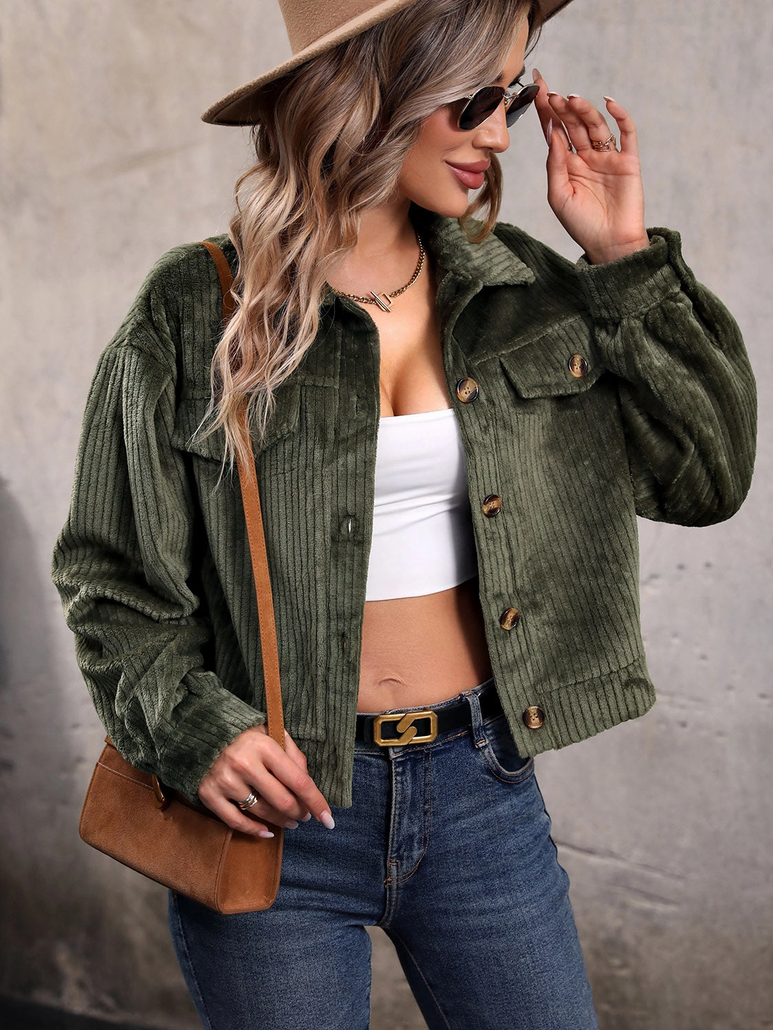 Perfee Collared Neck Button Front Jacket With Pockets Sale Ending Soon