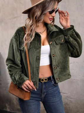 Dont Miss Out Perfee Collared Neck Button Front Jacket With Pockets