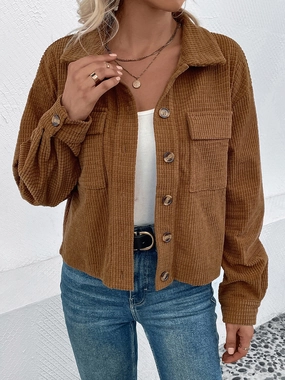 Perfee Collared Neck Button Front Jacket With Pockets Hot Offer Inside Weekend Flash Offer