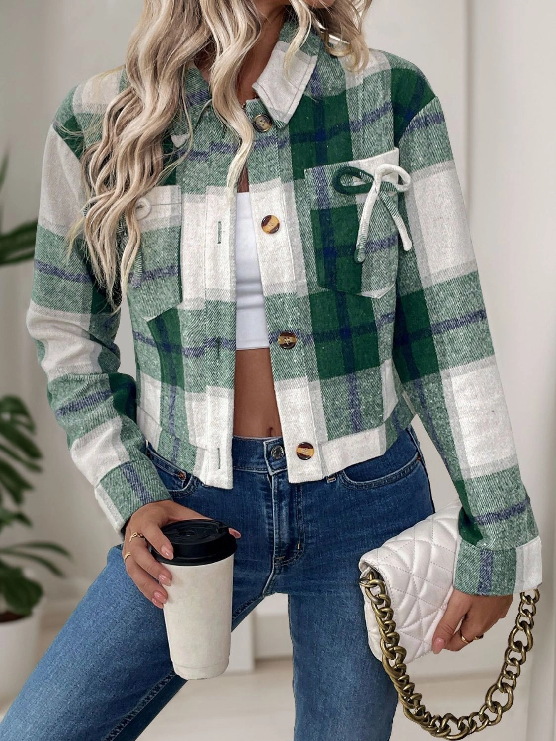 Perfee Color Block Button Up Jacket Daily Hot Deal Best Price Online