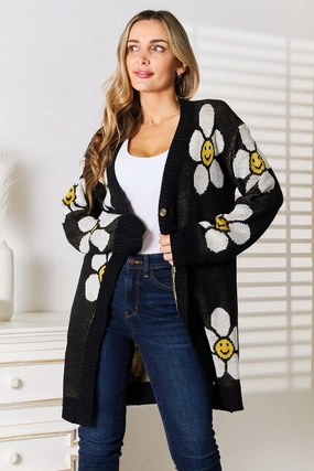 Perfee Floral Button Down Longline Cardigan Dont Miss These Savings Sweet Deal Today