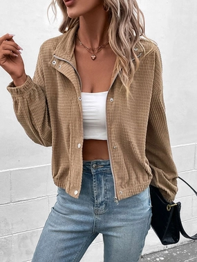 Perfee Long Sleeve Dropped Shoulder Jacket Grab Your Savings Todays Steal