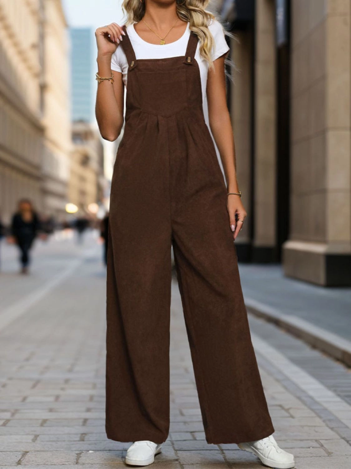 Grab Your Hot Pick Perfee Square Neck Wide Strap Overalls