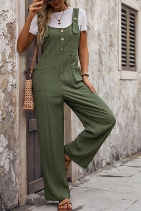 Perfee Textured Pocketed Wide Strap Overalls Grab Your Hot Pick Big Savings Today
