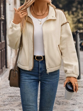 Perfee Zip Up Dropped Shoulder Polar Fleece Jacket Trending Hot Picks