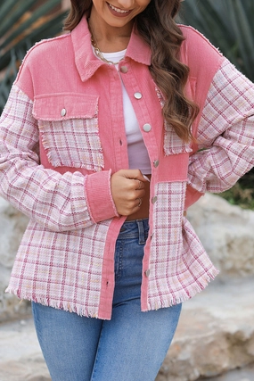 Big Clearance Event Plaid Button Up Long Sleeve Jacket