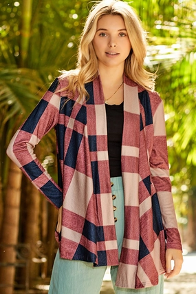 Dont Miss Todays Deal Limited Stock Alert Plaid Open Front Cardigan