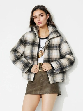 Clearance Steal Today Plaid Zip Up Long Sleeve Jacket
