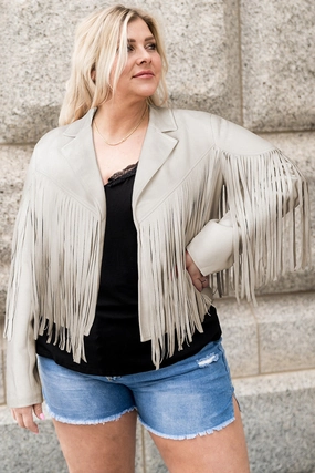 Plus Size Fringe Open Front Jacket Shop Grab Now
