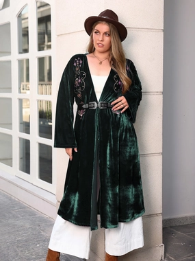 Best Seller Discount Grab Save Today Plus Size Printed Open Front Long Sleeve Cardigan