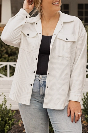 Plus Size Snap Down Dropped Shoulder Jacket Mega Discount Today