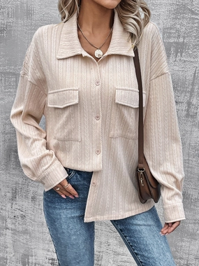Grab It Before Gone Mega Savings Now Pocketed Button Up Dropped Shoulder Jacket